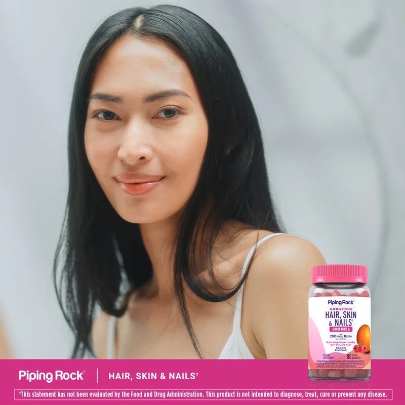 Hair, Skin & Nails (Delicious Fruit), 80 Vegan Gummies, 2 Bottles