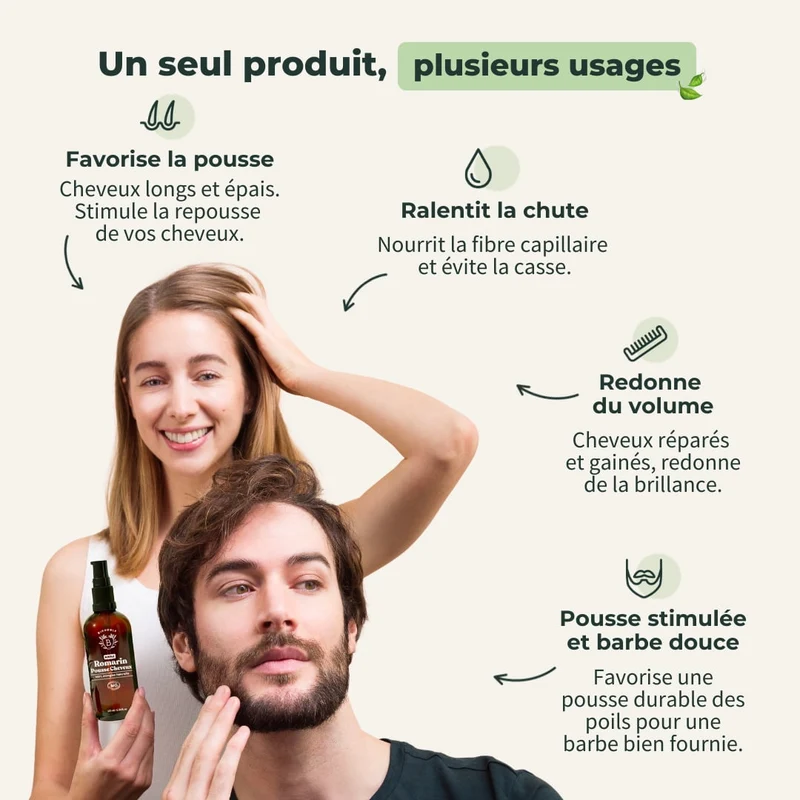 Huile Romarin Pousse Cheveux Bio