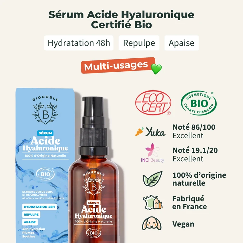 Sérum Acide Hyaluronique Certifié Bio