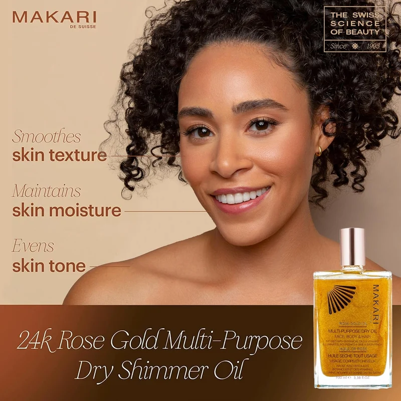 Makari - Huile Sèche Multi-Usage Or Rose 24K - 100ml