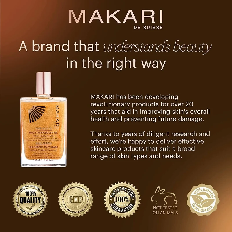 Makari - Huile Sèche Multi-Usage Or Rose 24K - 100ml