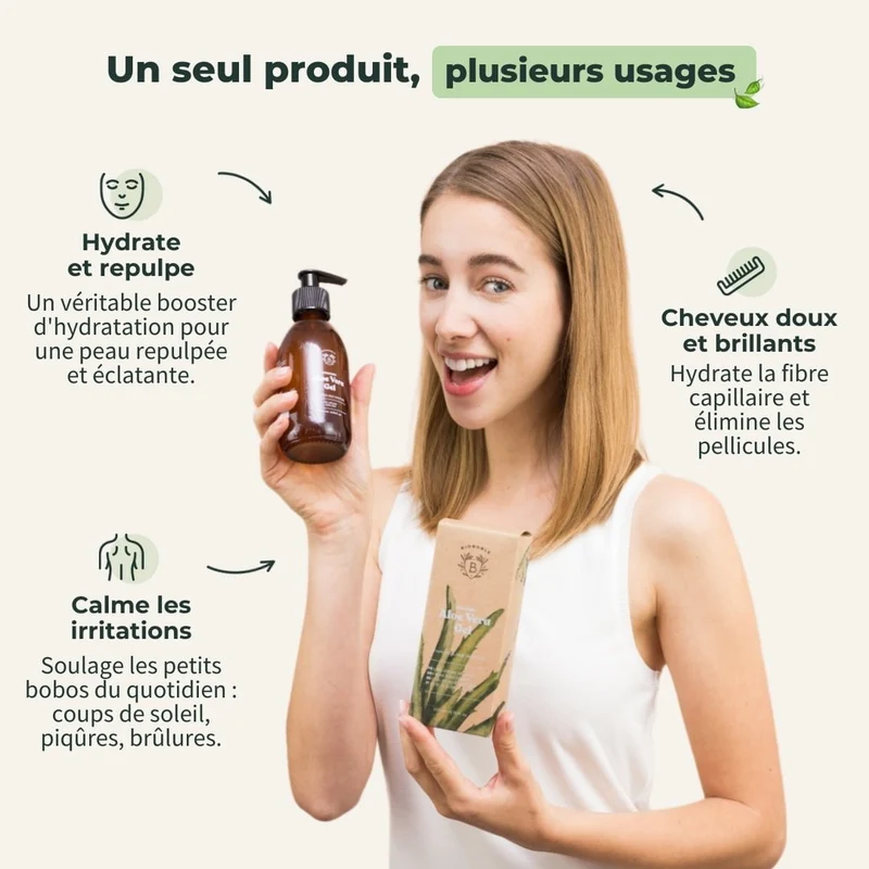 Gel Aloe Vera Bio + Huile Essentielle de Lavandin