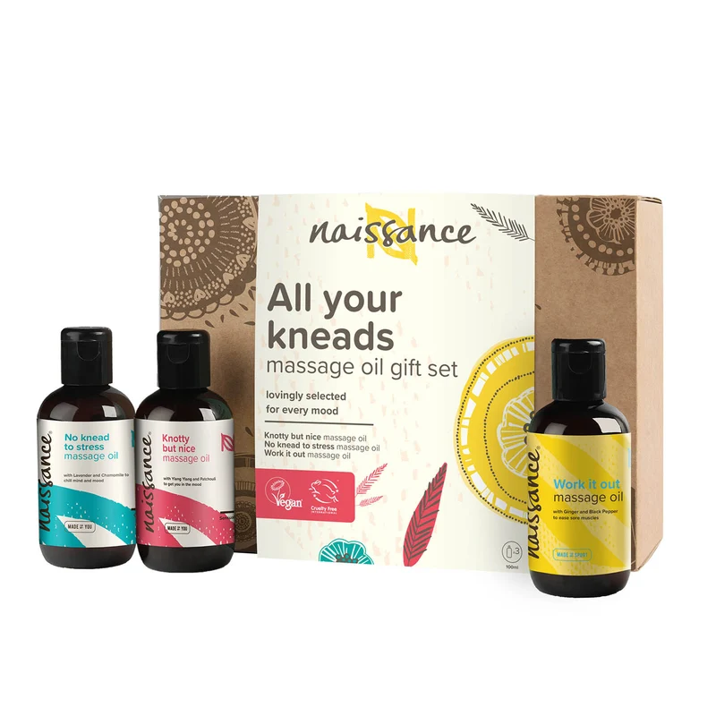 Sélection de 3 Huiles de Massage « All Your Kneads » - Coffret Cadeau 3 x 100ml