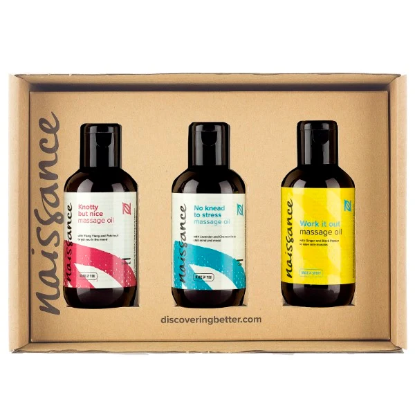 Sélection de 3 Huiles de Massage « All Your Kneads » - Coffret Cadeau 3 x 100ml
