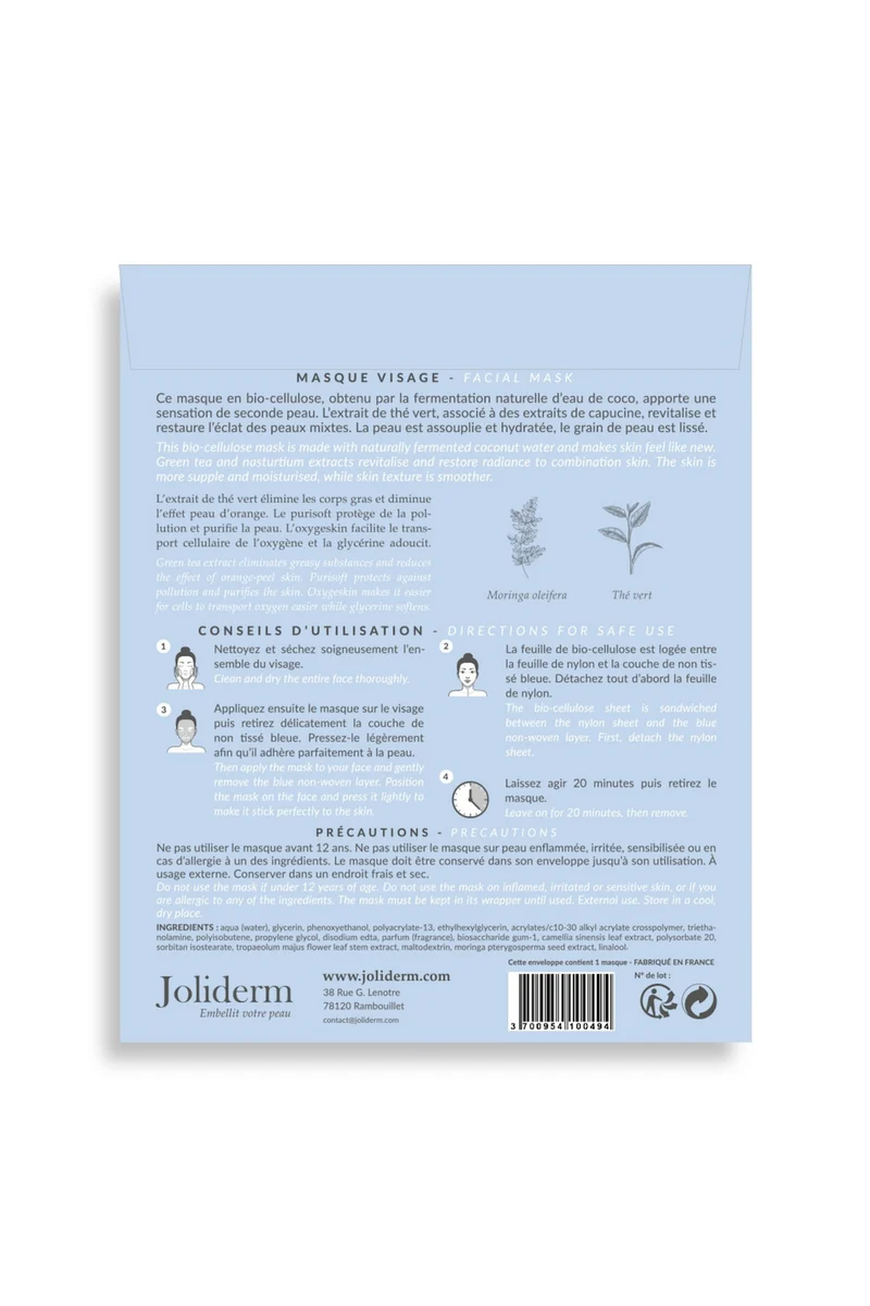 Masque en tissu purifiant visage