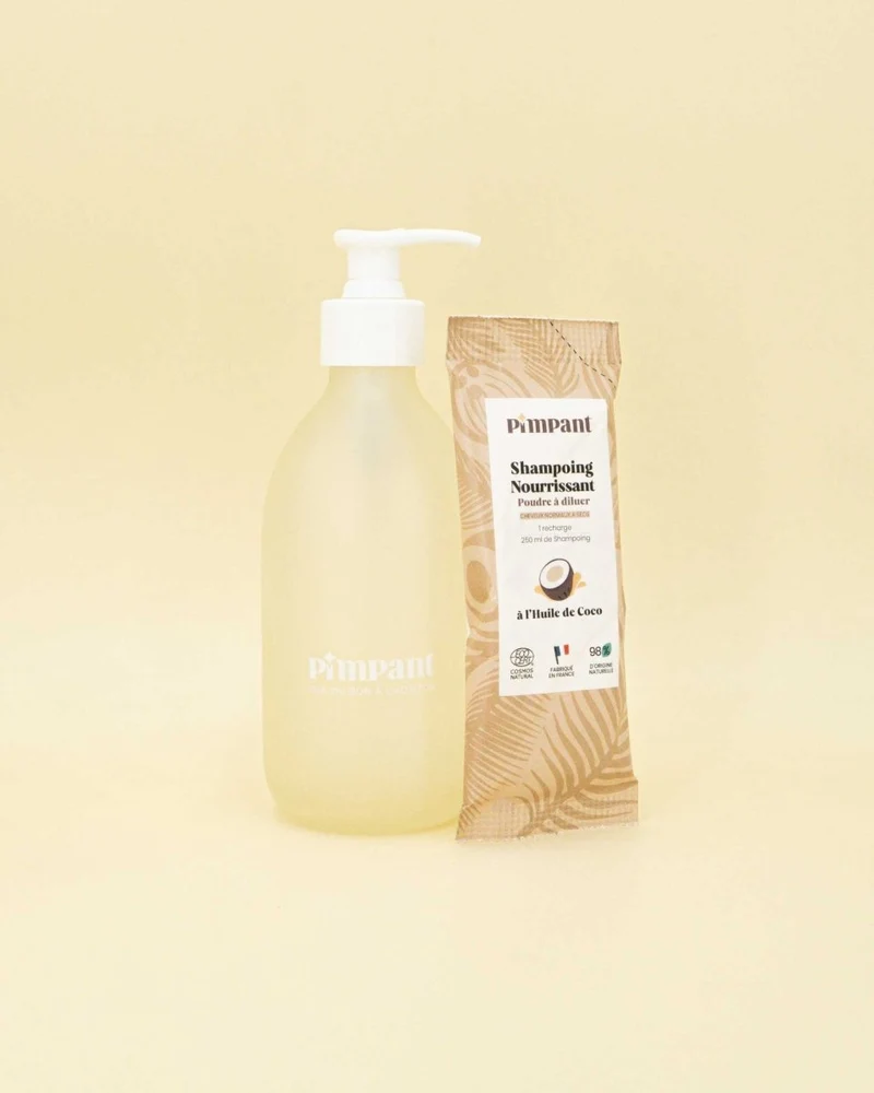 Shampoing liquide rechargeable - Cheveux secs - Bouteille & Recharge
