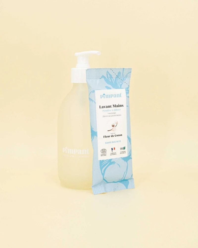 Gel lavant mains - Fleur de coton - Bouteille & Recharge