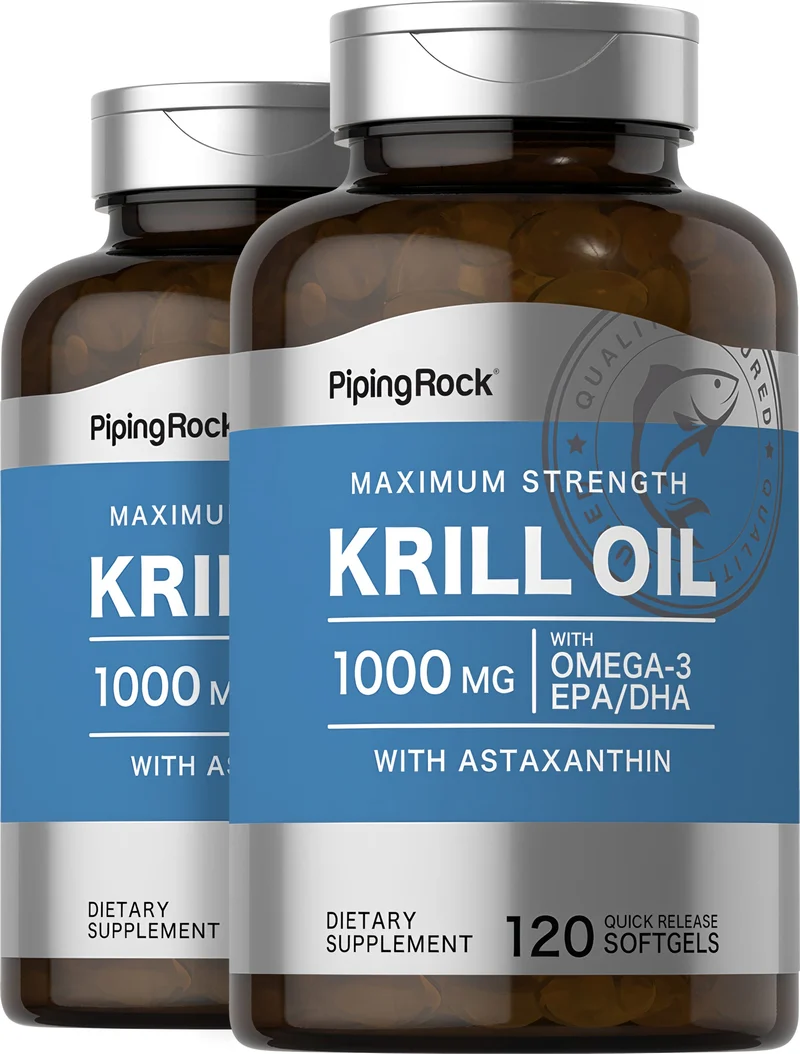 Krill Oil, 1000 mg, 120 Quick Release Softgels, 2 Bottles