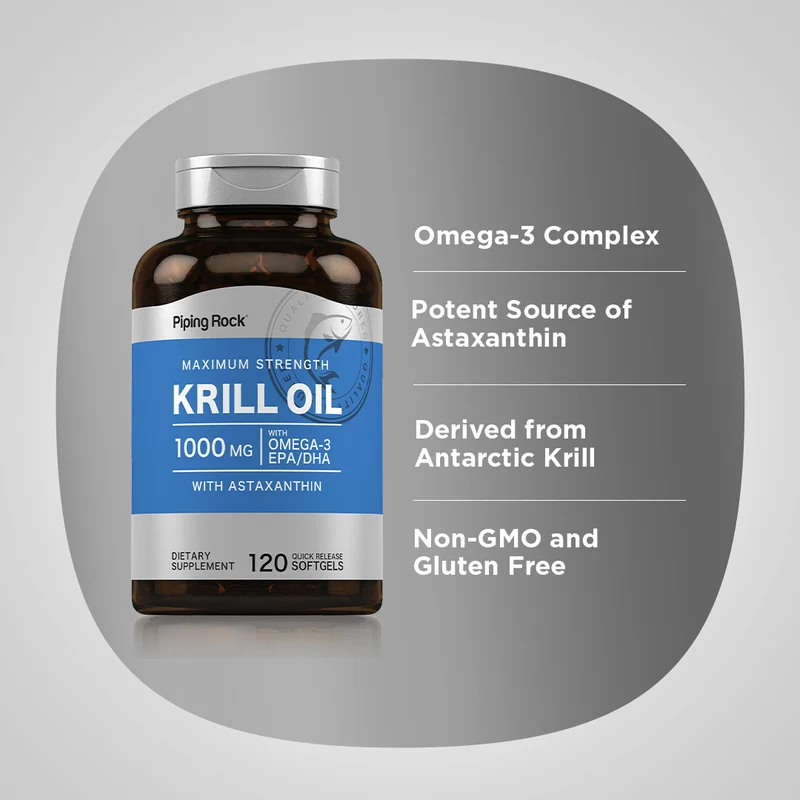 Krill Oil, 1000 mg, 120 Quick Release Softgels, 2 Bottles