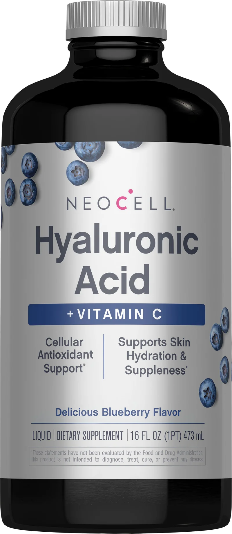 Hyaluronic Acid 100 mg plus C Liquid Blueberry Flavor, 16 fl oz (473 mL) Liquid