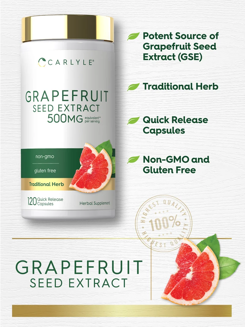 Grapefruit Seed, 500 mg (per serving), 120 Quick Release Capsules