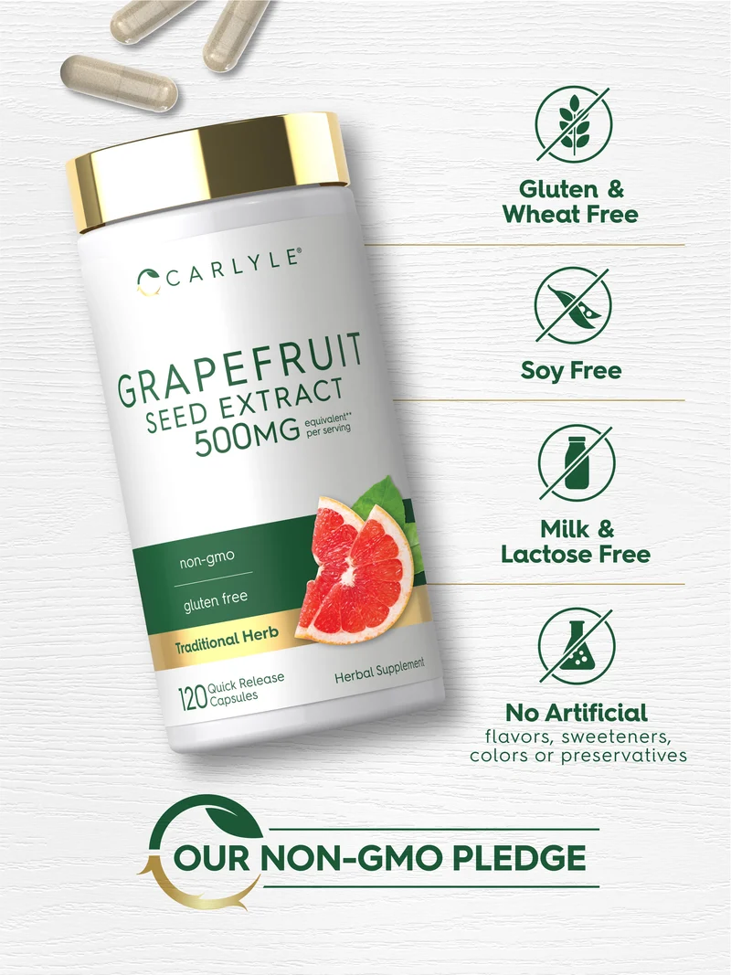 Grapefruit Seed, 500 mg (per serving), 120 Quick Release Capsules