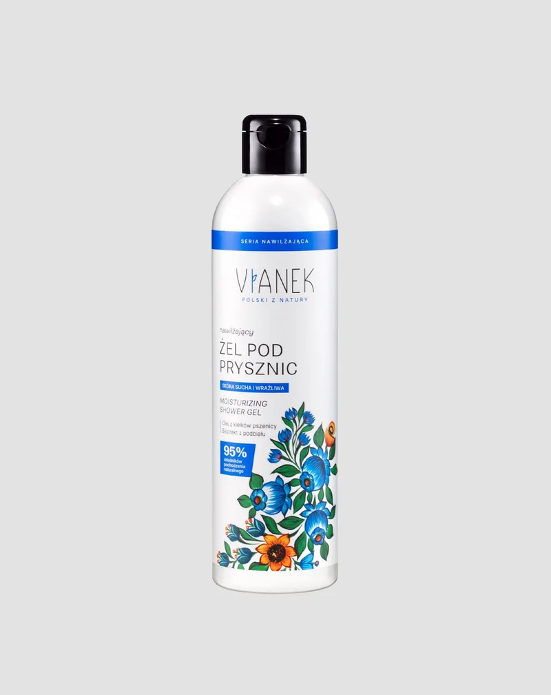 Gel douche hydratant pour peaux sèches et sensibles à l’extrait de tussilage Vianek