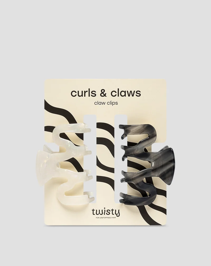 Set de 2 pinces à cheveux - perles et noires de Twisty