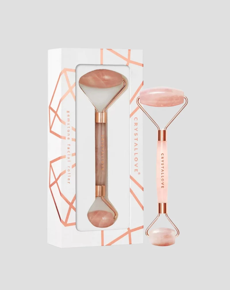 Masseur pour le visage en quartz rose Rose quartz roller - pierre d'amour Crystallove