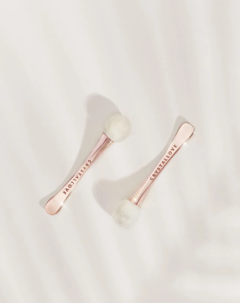 Masseur 3D pour les yeux avec cristal de roche avec applicateur de crème Crystallove