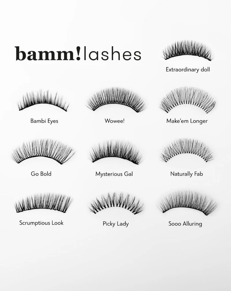 Faux cils en bande 2d à usage répété doux et légers Bambi Eyes Bamm!Lashes
