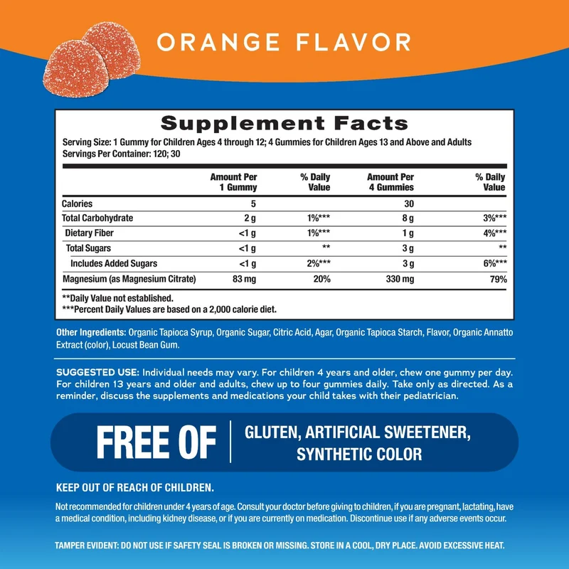 CALM Gummies Orange Flavor, 120 Tasty Gummies