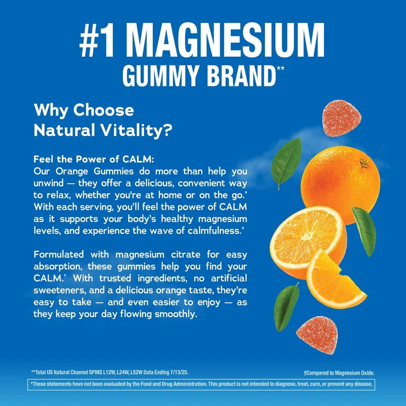 CALM Gummies Orange Flavor, 120 Tasty Gummies