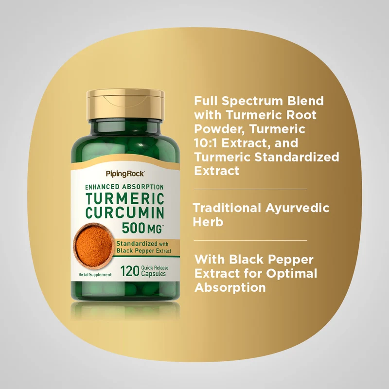 Standardized Turmeric Curcumin Complex, 500 mg, 120 Quick Release Capsules
