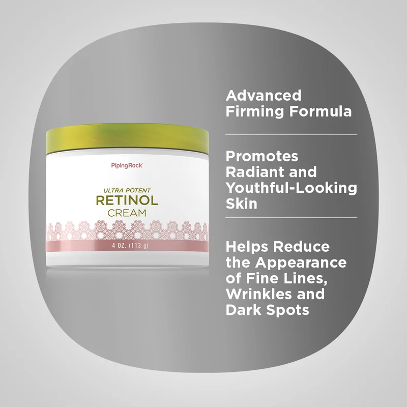 Retinol Cream (Ultra Potent Vitamin A Cream), 400,000 IU per Jar IU, 4 oz (113 g) Jar, 3 Jars