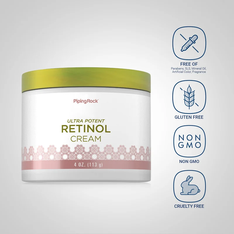 Retinol Cream (Ultra Potent Vitamin A Cream), 400,000 IU per Jar IU, 4 oz (113 g) Jar, 3 Jars