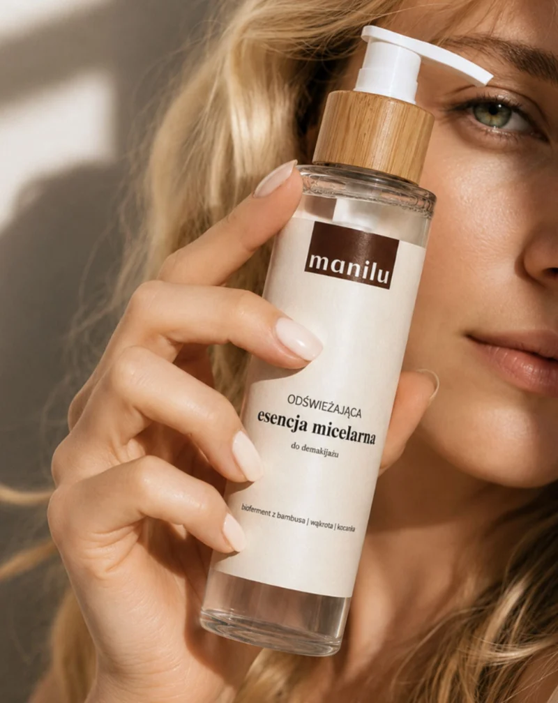 Essence micellaire rafraîchissante pour le démaquillage, apaisant les irritations avec le D-panthénol Manilu