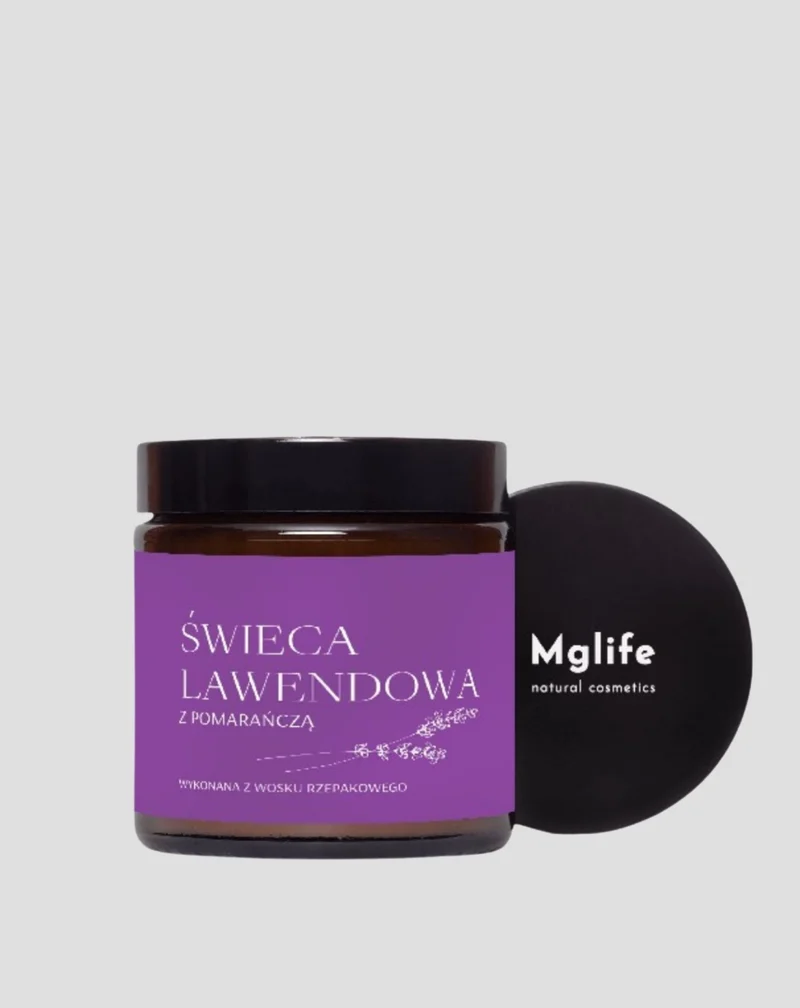 Bougie en cire de colza lavande orange avec mèche 100 % coton Mglife