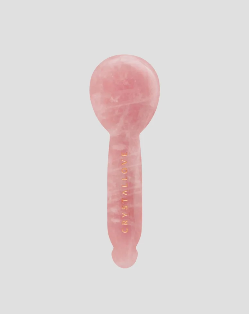 Massage des yeux gua sha en quartz rose - réflexologie du visage Crystallove