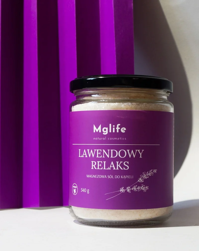 Sel de bain au magnésium avec sel d'Epsom et huile essentielle Lavande relaxante Mglife