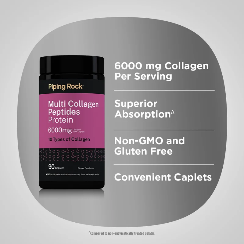 Multi Collagen Peptides Protein, 6000 mg, 90 Caplets