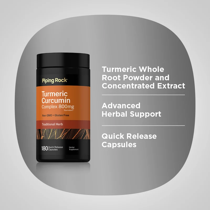 Turmeric Curcumin Complex, 800 mg, 180 Quick Release Capsules, 2 Bottles