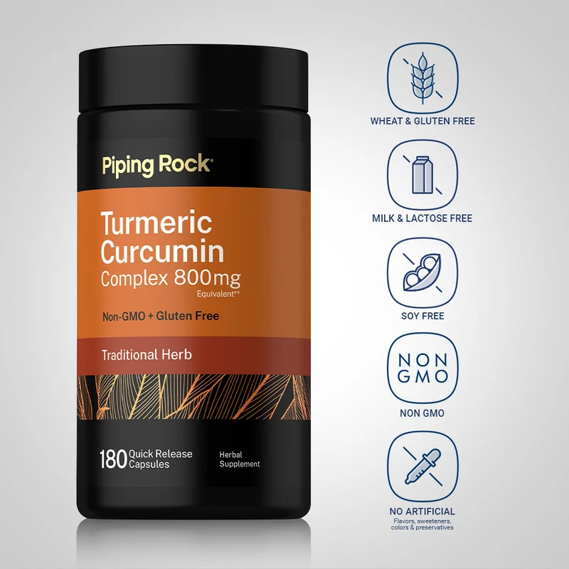 Turmeric Curcumin Complex, 800 mg, 180 Quick Release Capsules, 2 Bottles