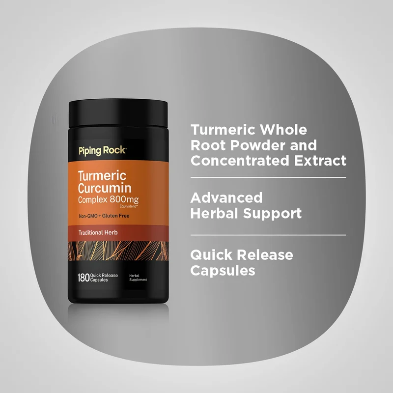 Turmeric Curcumin Complex, 800 mg, 180 Quick Release Capsules