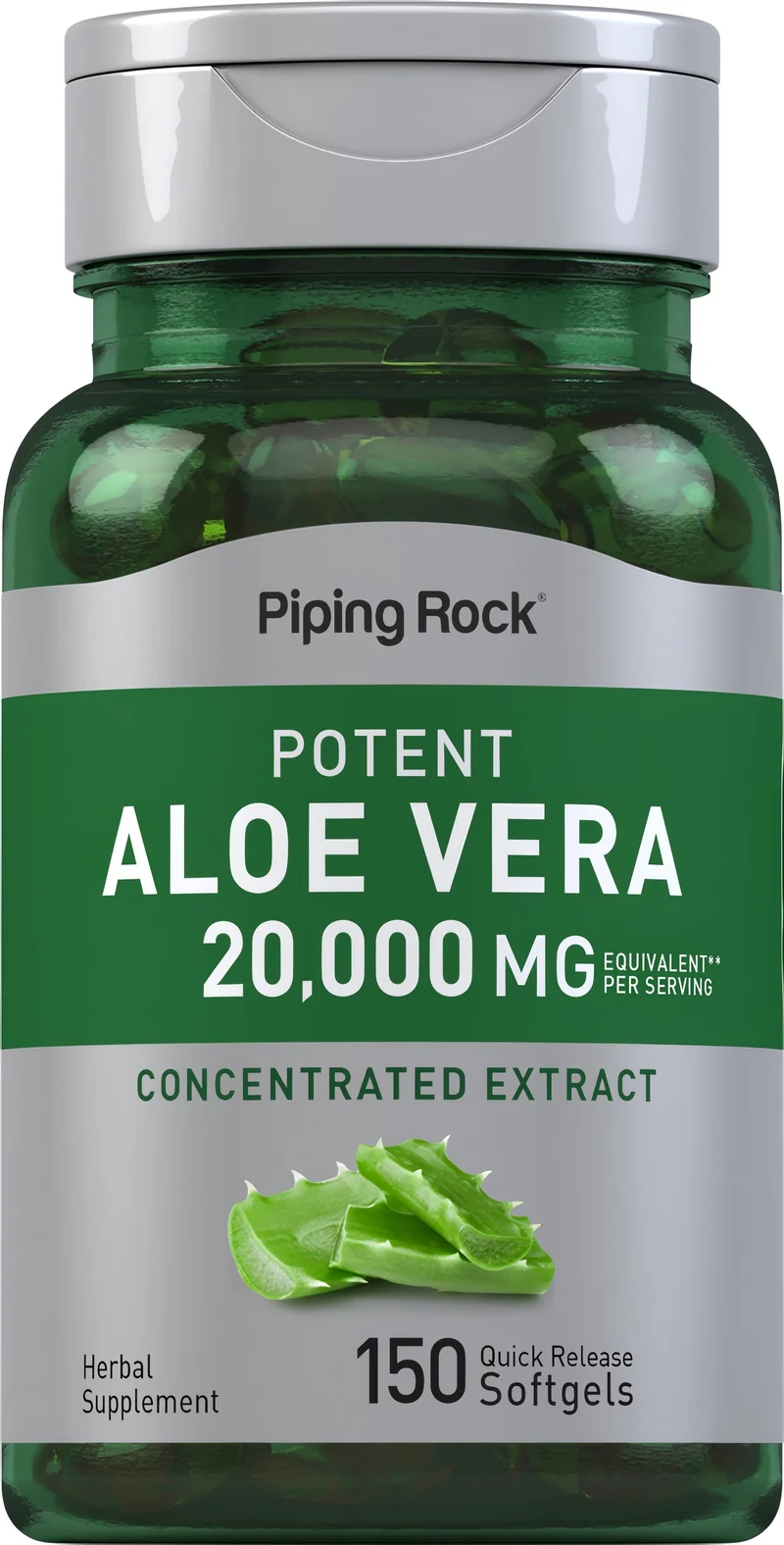 Potent Aloe Vera, 20,000 mg (per serving), 150 Quick Release Softgels