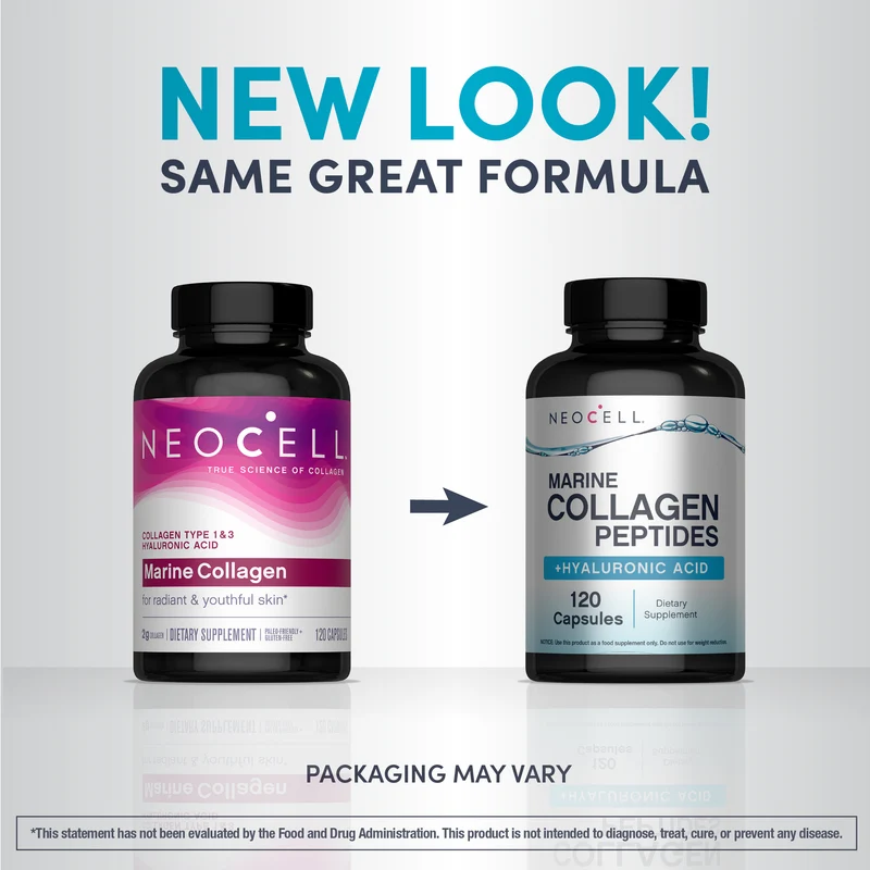 Marine Collagen Peptides + Hyaluronic Acid, 120 Fish Gelatin Capsules