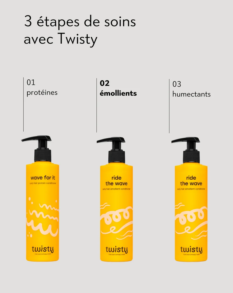 Après-shampoing hydratant pour cheveux bouclés à l'huile de rose et de chanvre - Twisty