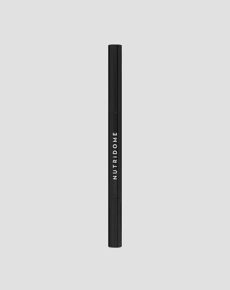 Crayon à sourcils graphite Nutridome avec brosse et pointe de précision à l'huile de ricin