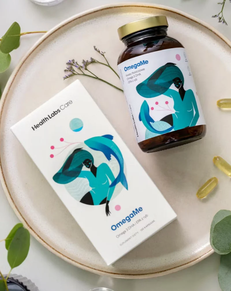 Supplément alimentaire à base d'acides gras oméga 3 EPA et DHA de poisson OmegaMe Health Labs Care 60 gélules