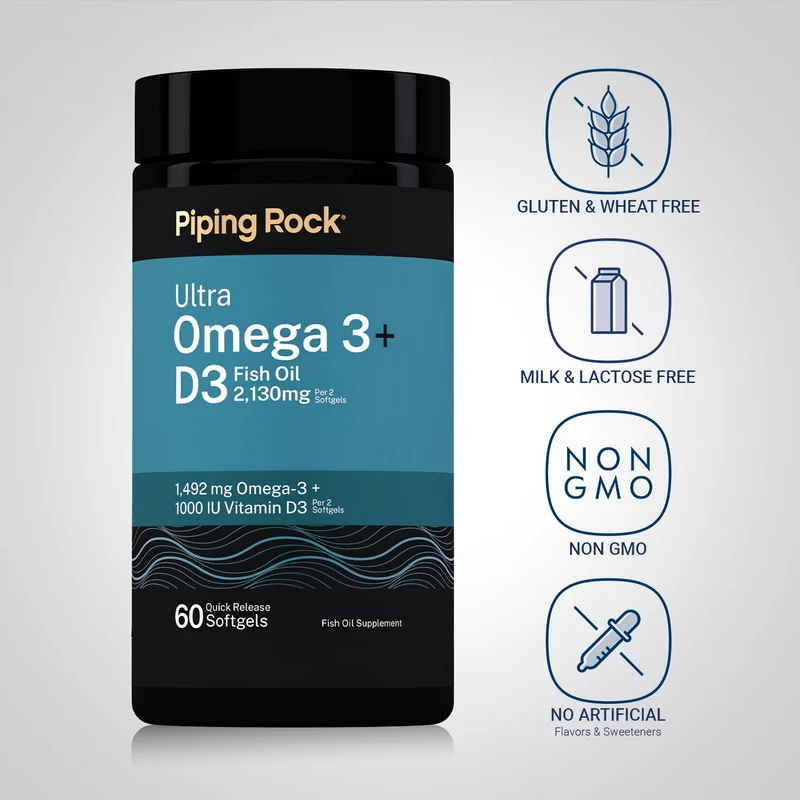 Ultra Omega 3 plus D3, 60 Quick Release Softgels