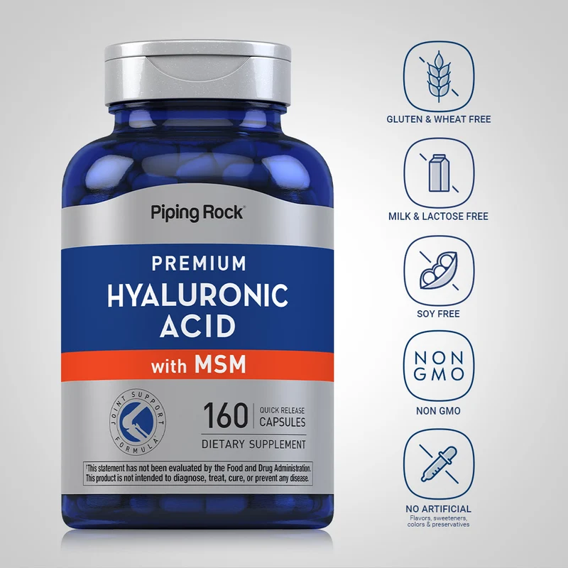 Hyaluronic Acid with MSM, 160 Quick Release Capsules, 2 Bottles