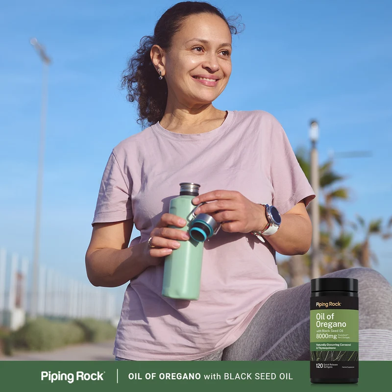 Oil of Oregano with Black Seed Oil, 8000 mg (per serving), 120 Quick Release Softgels, 2 Bottles