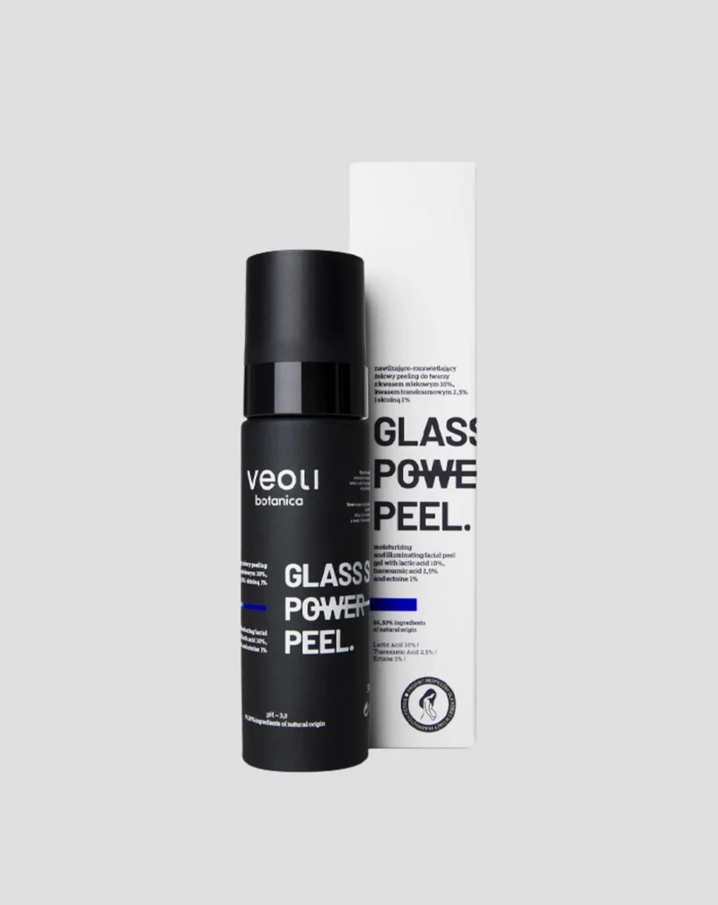 Gommage au gel Glass skin power à l'acide lactique, à l'acide tranexamique et à l'ectoïne Veoli Botanica