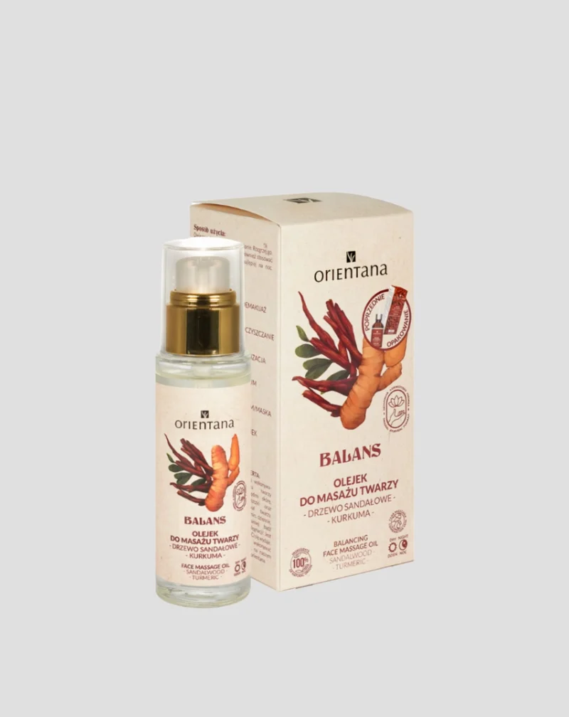 Huile pour le visage au bois de santal et au curcuma Orientana