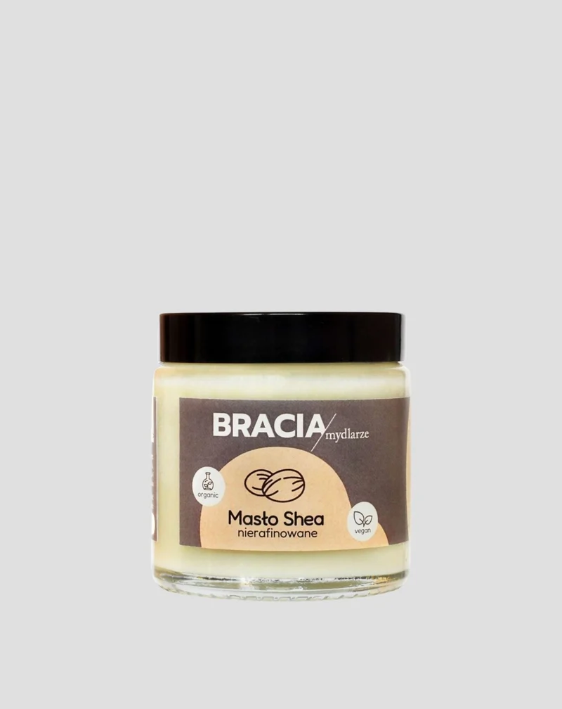 Beurre de karité non raffiné aux vitamines A et E apaisant et hydratant Bracia Mydlarze