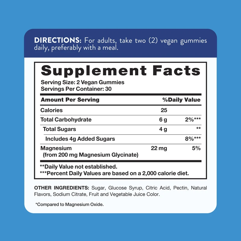 Magnesium Glycinate (Sour Grape), 60 Gummies