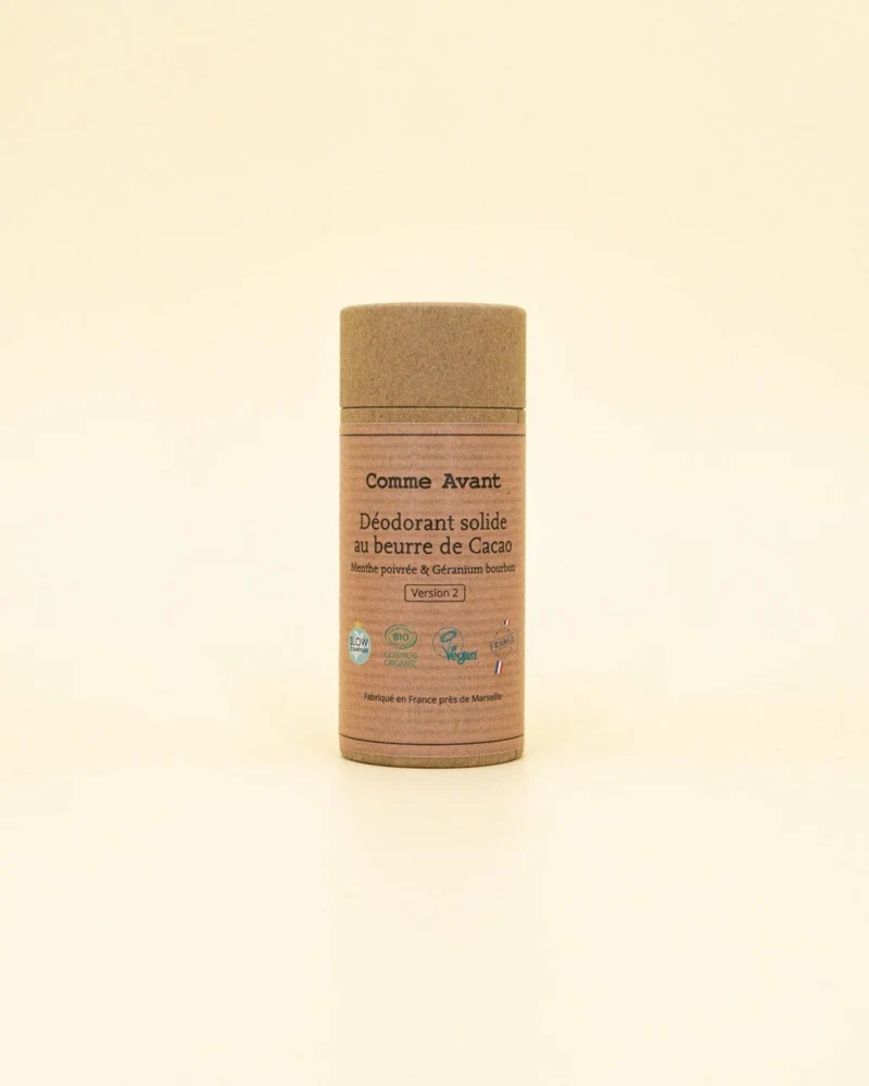 Déodorant solide Bio - Menthe poivrée & Géranium bourbon