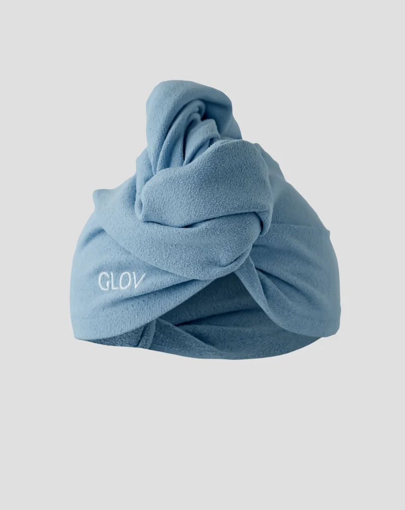 Turban bleu pour réduire le temps de séchage pour tous les types de cheveux Hair Wrap Glov