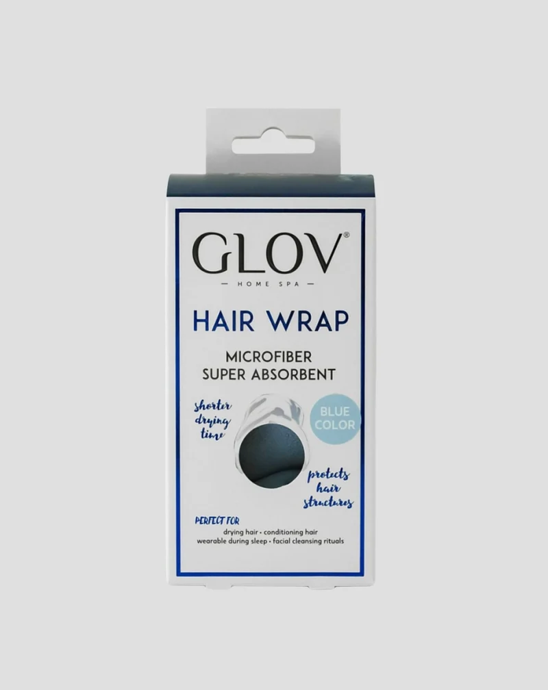 Turban bleu pour réduire le temps de séchage pour tous les types de cheveux Hair Wrap Glov