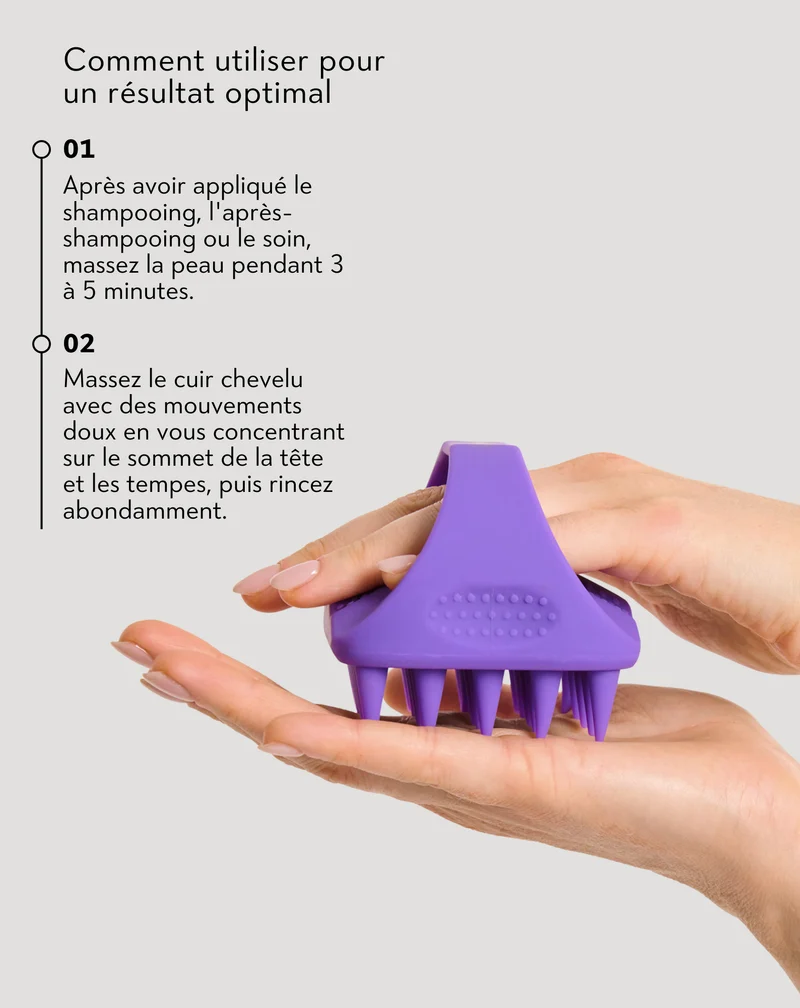 Masseur de cuir chevelu en silicone souple pour stimuler la microcirculation - Twisty